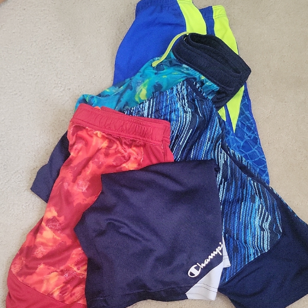 Bundle - Champion & All In Motion Kids' Shorts in Blue, Red, and Black